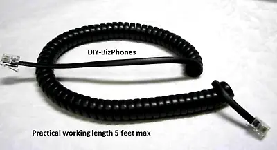 5-Pack Lot Vodavi Black Starplus STS Phone Handset Cord 3515 Receiver Curly 9Ft • $10.99