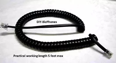 Vodavi Black Handset Cord Starplus STS Phone 3515 3516 71 Receiver Curly 9Ft • $6.99