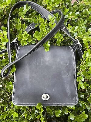 Vintage Coach Black Leather Crossbody Bag 9175 • $25