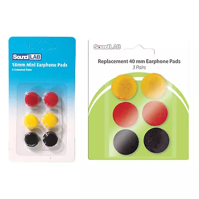 3 Pair Coloured Replacement Headphone Earpads Foam Covers Ear Pads 18mm 40mm • £2.99