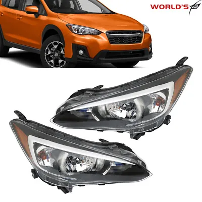 Left+Right Headlight For 2017-18 Subaru Impreza/Crosstrek Halogen Chrome Housing • $186.46