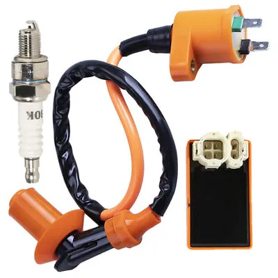 For GY6 Moped Scooters Racing AC CDI Box Ignition Coil Spark Plug ATV • $12.21