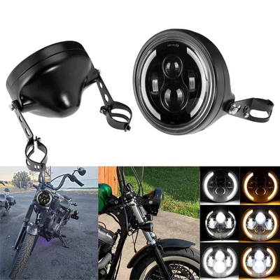 $79.99 • Buy 7  Headlight Turn Signal + Housing Bracket For Yamaha V Star 650 XVS650 Custom