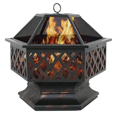 $113.05 • Buy 70CM Fire Pit Charcoal BBQ Grill Outdoor Fireplace Portable Patio Firepit Brazie