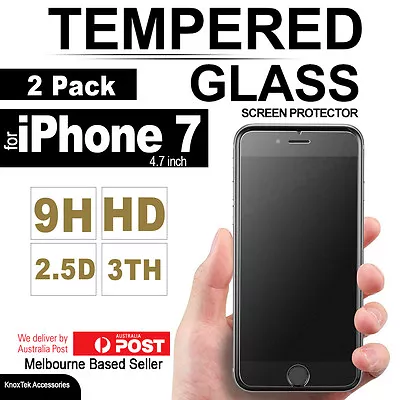 2X Original Tempered Glass Screen Protector 9H 2.5D Film For Apple IPhone 7 • $6.99