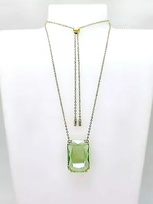 New Authentic SWAROVSKI Gold Green Octagon Cut Millenia Pendant Necklace 5619491 • $157.25