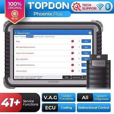 TOPDON Phoenix Plus Car Diagnostic Scan Tool TPMS Pro-gramming Key ECU Coding • $1259