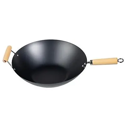 Carbon Steel Non Stick Wok Gas Electric Large Frying Pan Pot 25cm 30cm 35cm • £16.99