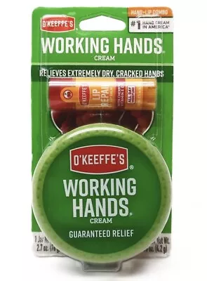 O'Keeffe's Working Hands Cream Hand + Lip Combo Pack For Guaranteed Relief • $13.34