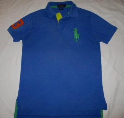 $26.95 • Buy Polo Ralph Lauren  Designer Mens Blue Big Pony Polo Shirt Med Slim  Vgc