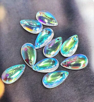 £2.89 • Buy 10pc  8x14mm Quality Clear AB Smooth Teardrop Glass Crystal Beads Multicolour