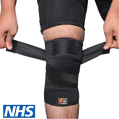 F+ Knee Support Compression Sleeves Arthritis Brace Pain Relief Adjustable Strap • £4.99