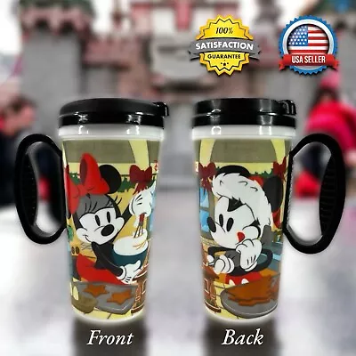 Disney World Parks Mickey & Minnie Mouse Plastic Travel Mug Cup Gingerbread Xmas • $9.89