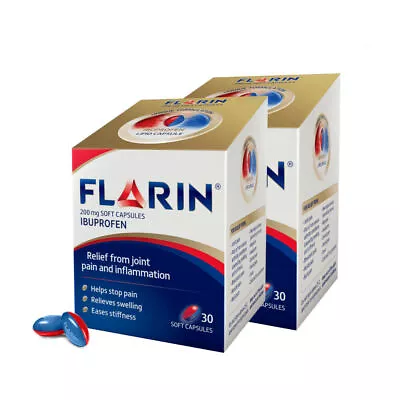 2 X 30 - Flarin Joint Pain & Inflammation Relief - 200mg - Lipid Soft Capsules • £21.75