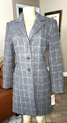 VTG Caslon GRAY W/ PURPLE Wool & Mohair Coat NWTS Sz 4 Orig $198.00 • $65