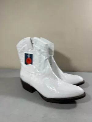 Nwt Coconuts By Matisse White Side Zip Snake Skin Print Ankle Western Boots 9.5m • $17.70
