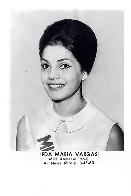 1963 Vintage Photo Miss Universe Beauty Ieda Maria Vargas From Brazil Poses • $18.88