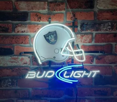 Las Vegas Raiders Helmet Beer 20 X16  Neon Light Lamp Sign Bar Party Wall Decor • $130.79