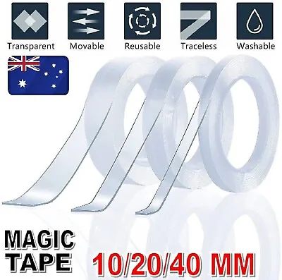 Reusable STRONG ADHESIVE Nano-Traceless Transparent Double Sided Anti Slip Tape • $11.99
