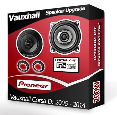 Vauxhall Corsa D Rear Door Speakers Pioneer Car Speaker Kit + Adapters 210W • £55.99