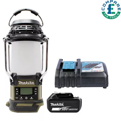 Makita DMR055O 18V LXT Olive Green AM/FM Radio Lantern+ 1x 5Ah Battery & Charger • £140.13