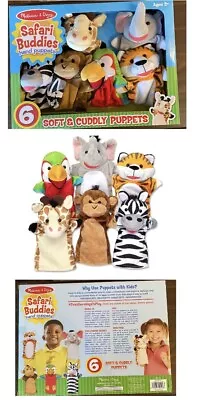 Melissa & Doug Hand Puppets SAFARI BUDDIES Set Of 6 (Elephant Tiger... • $24.88