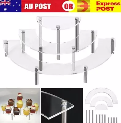 3 Tier Clear Acrylic Holder Shelf Removable Rack Toys Holder Cake Display Stand • $23.99