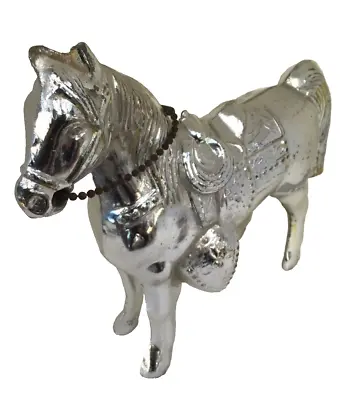 Vtg Chrome Horse Western Saddle Cast Pot Metal Carnival Prize 1950s Equestrian • $14.99