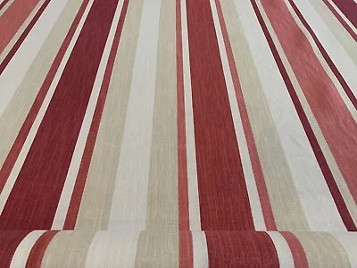 £29.99 • Buy Laura Ashley Awning Stripe Cranberry Fabric (per Metre) 😊