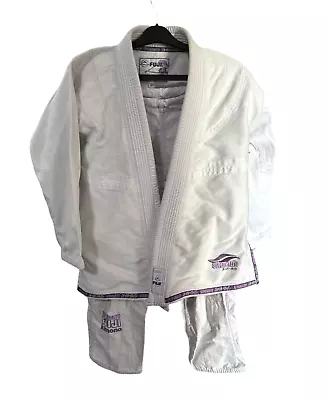 Fuji Suparaito Kimono Set Women W0 Size Top W0 Pants White Lavender Jujitsu Gear • $49.96