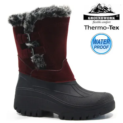 £26.95 • Buy Ladies Snow Boots Winter Waterproof Mucker Thermal Wellingtons Fur Warm Size