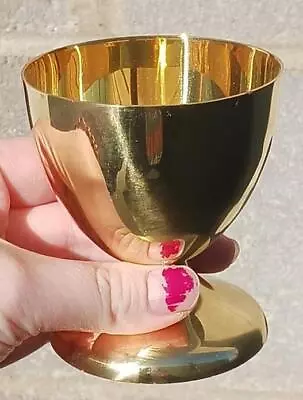 Miniature Brass Chalice Small 4 Oz Capacity Chalices For Sick Call Mass Sets • $1.35