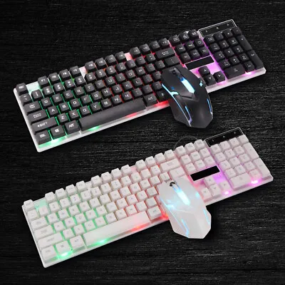 $30.99 • Buy 2.4G Wired Gaming Keyboard And Mouse Set Bundle Computer PC Multimedia Gamer AUS