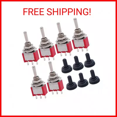 Twidec/6Pcs Mini Momentary Toggle Switch SPDT 3 Position 3 Pins (0N)-Off-(ON) Mi • $16.69