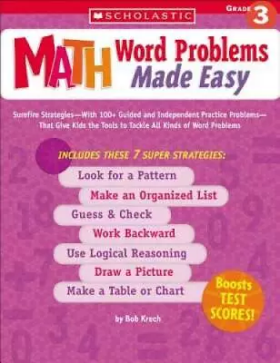 Math Word Problems Made Easy:      Grade 3 - Paperback By Krech Bob - GOOD • $6.71