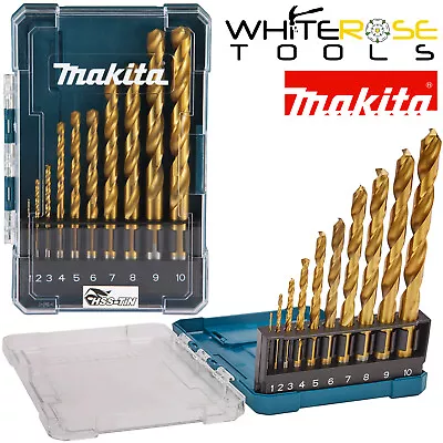 Makita HSS TiN Drill Bit Set Steel Metal Wood Iron Titanium Nitride 1-10mm 10pc • £10.35