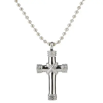 £7.21 • Buy 1pc Cross Stainless Cremation Urn Necklace Ashes Keepsake Ashes Stash,