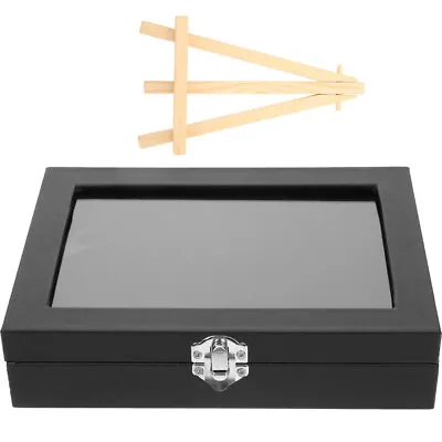 Clear Brooch Collection Box Medal Badge Display Case Pin Storage With Tripod • $20.89