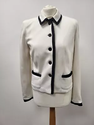 Lauren Ralph Lauren Jacket Blazer White Black Fitted T2510 R5803 • £19.99