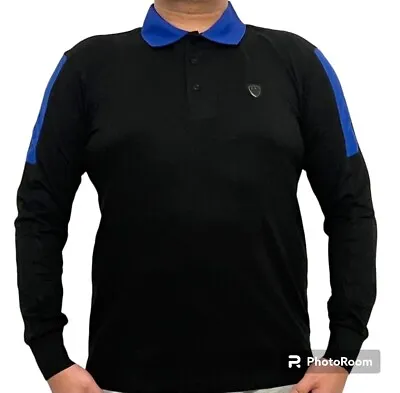 Men’s Polo T-shirt EA7 Armani Long Sleeve Chest Logo M-XXL • £22.99