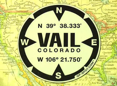 Vail Colorado GPS Sticker - Reflective Vinyl GPS Marker Decal • $4