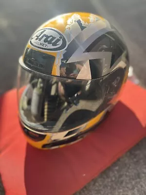 Vintage Limited Edition Arai HJC Yellow Silver Star Full Face Helmet Size Small • $299.95