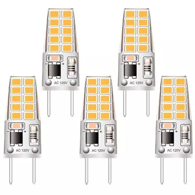 5 Pack G8 LED Bulb Soft White 2700K 120V 3W Equivalent To G8 Halogen Bulb 35W... • $13.64