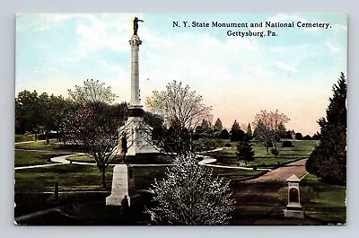 N.Y. State Monument And National Cemetery Gettysburg Battlefield PA Postcard • $3.99