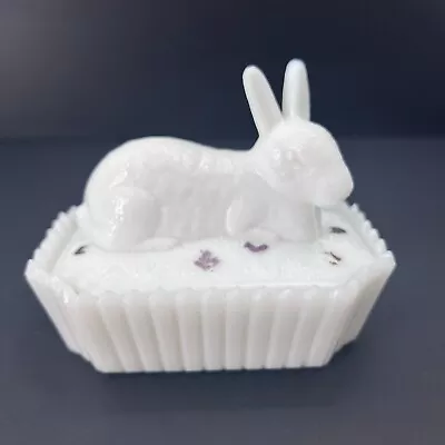 Antique Westmoreland Milk Glass Bunny Rabbit Covered Dish 5.5  X 4  • $29.99