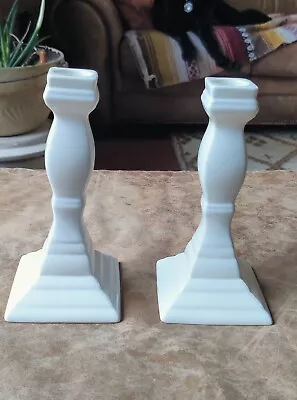 Mikasa Candlestick Holders White 7  French Countryside Neutral Minimalist F9000 • $24