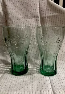 McDonald's Coca Cola 100 Years Of The Bottle Green Glass *2 GLASSES AVAILABLE* • $12.50