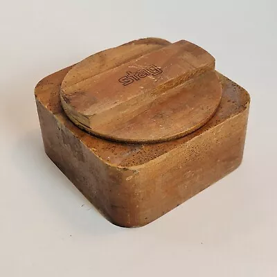 Vintage Rexall Wooden Wood Shaving Soap Bowl Box 3.5 In Rustic Advertising  • $12.99