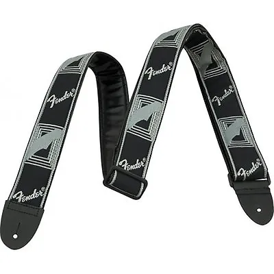 Fender 2  Monogrammed Adjustable Guitar Strap With Fender Logo Black/Grey • $15.49