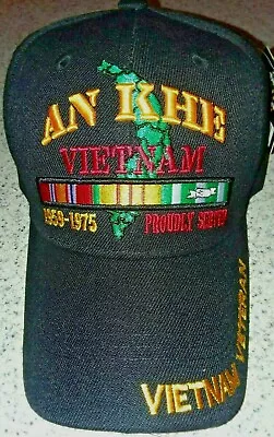 An Khe Vietnam Veteran Baseball Cap New Black Embroidered 1959-1975 Adjust Hat • $22.99